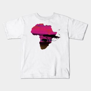 Pink Kente African Sky Kids T-Shirt